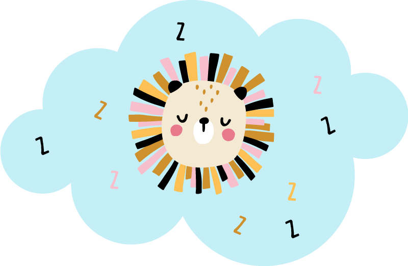 乙烯基地毯 儿童 睡觉的狮子云朵 - TenStickers