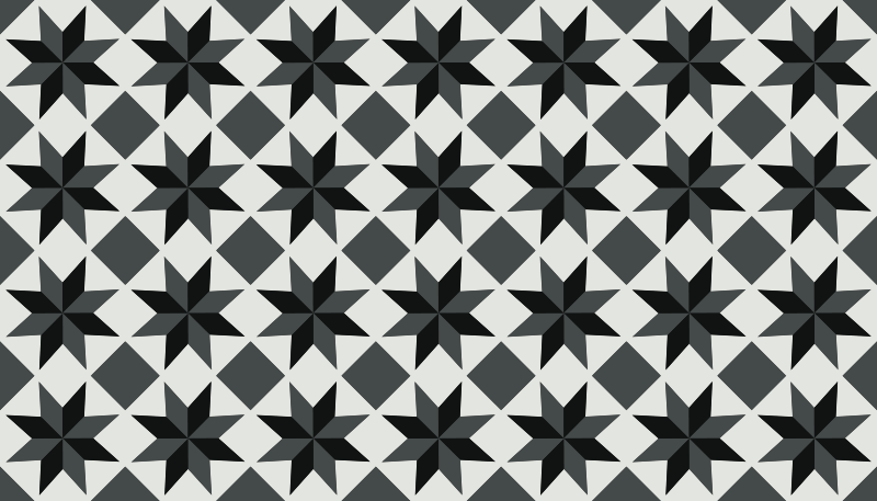 乙烯基厨房地毯黑色星星图案 - TenStickers