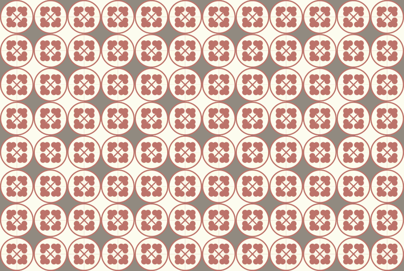 大理石乙烯基地毯圆形图案瓷砖 - TenStickers