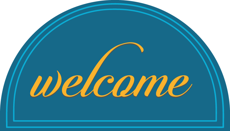 乙烯基地毯入口大厅蓝色欢迎设计 - TenStickers