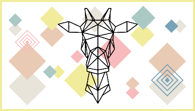 乙烯基地毯呈现抽象折纸长颈鹿 - TenStickers