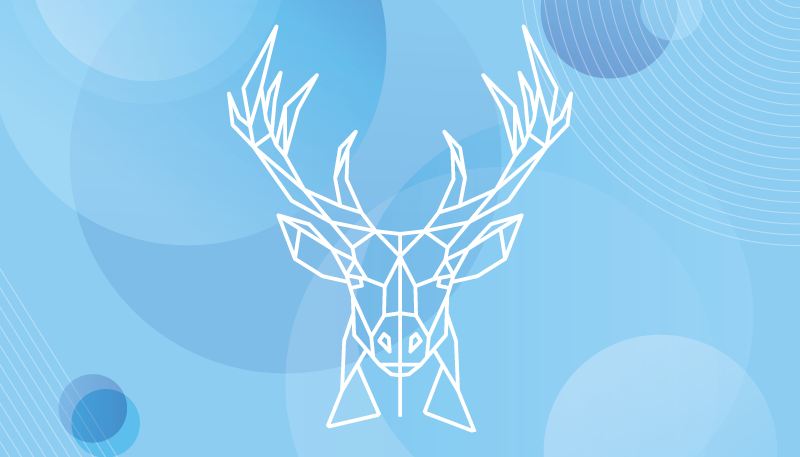 乙烯基地毯动物几何鹿头 - TenStickers