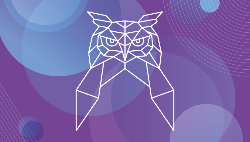 乙烯基地毯动物几何风格猫头鹰艺术 - TenStickers