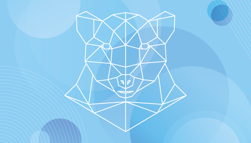 乙烯基地毯动物几何熊轮廓 - TenStickers