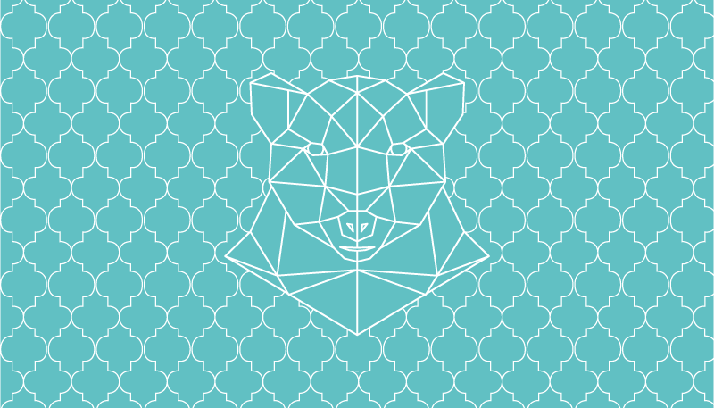 乙烯基地毯动物几何熊设计 - TenStickers