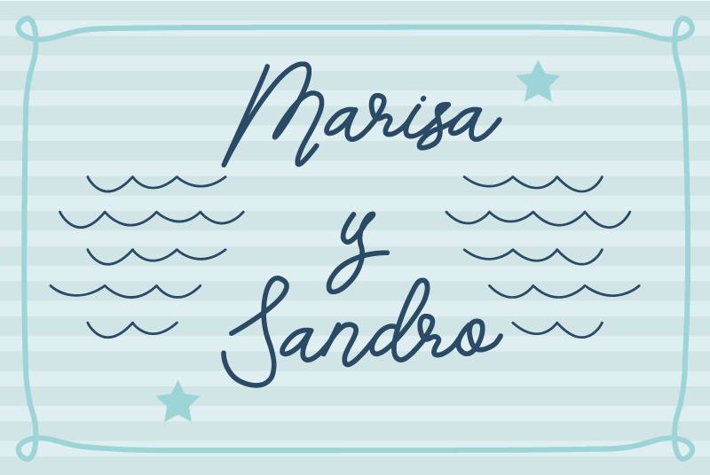 卧室乙烯基地毯海洋情侣名字 - TenStickers