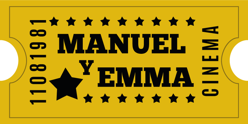 乙烯基地毯名称情侣电影票 - TenStickers