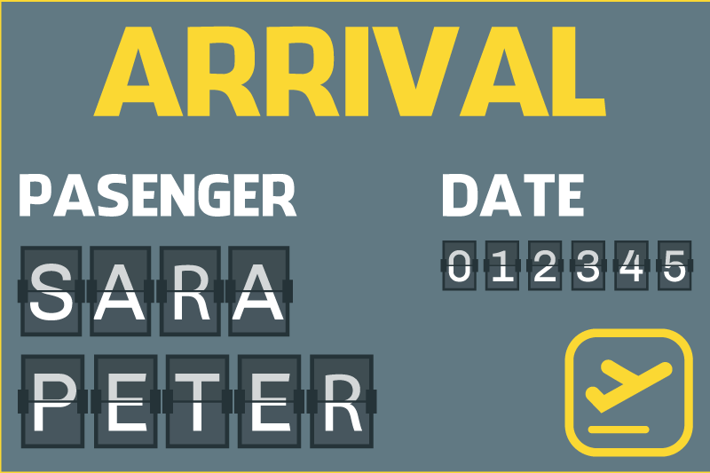 乙烯基地毯名称到达机票 - TenStickers