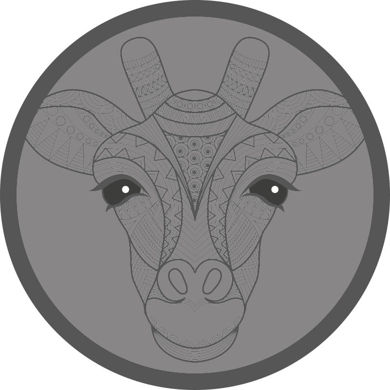 乙烯基地毯动物灰色长颈鹿设计 - TenStickers