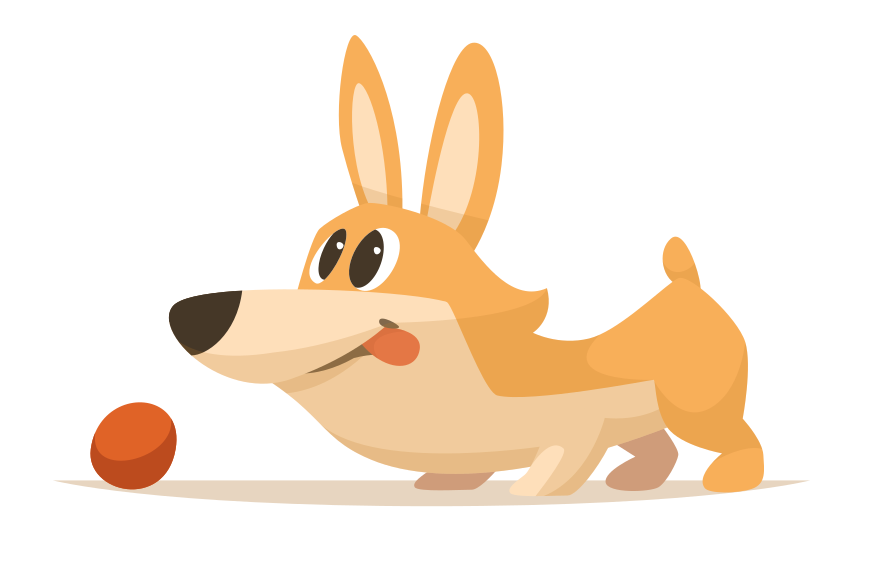 乙烯基地毯 顽皮的柯基犬追逐 - TenStickers