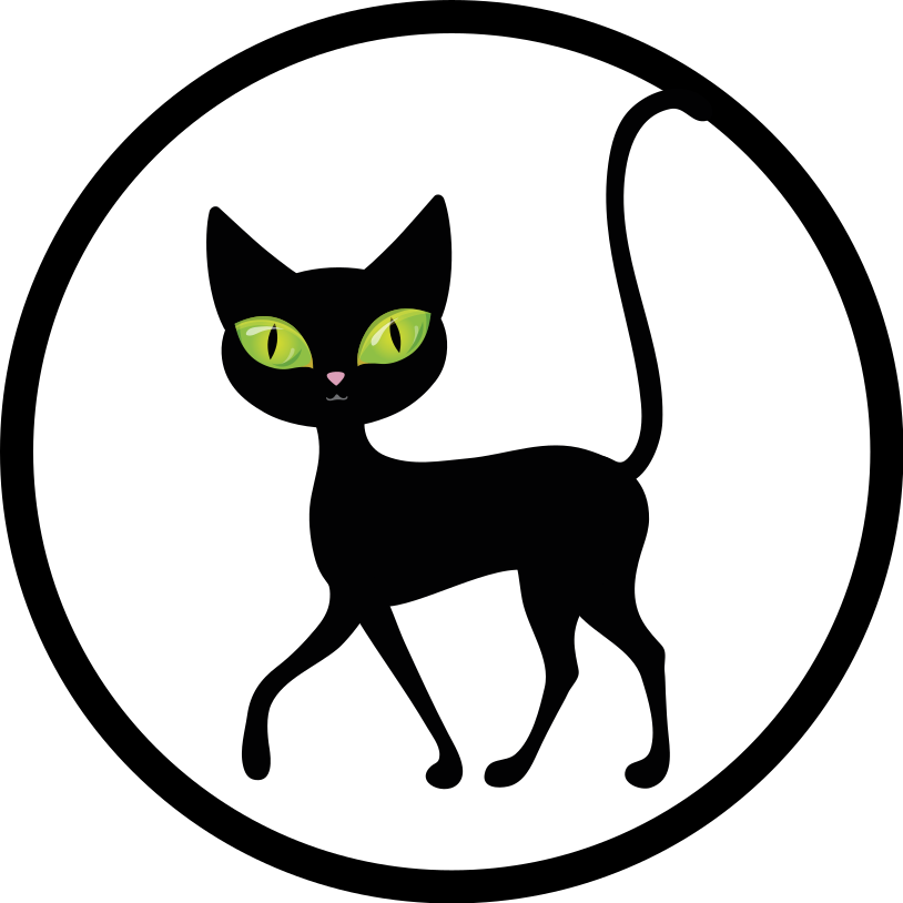 乙烯基地毯动物迷人的黑猫 - TenStickers