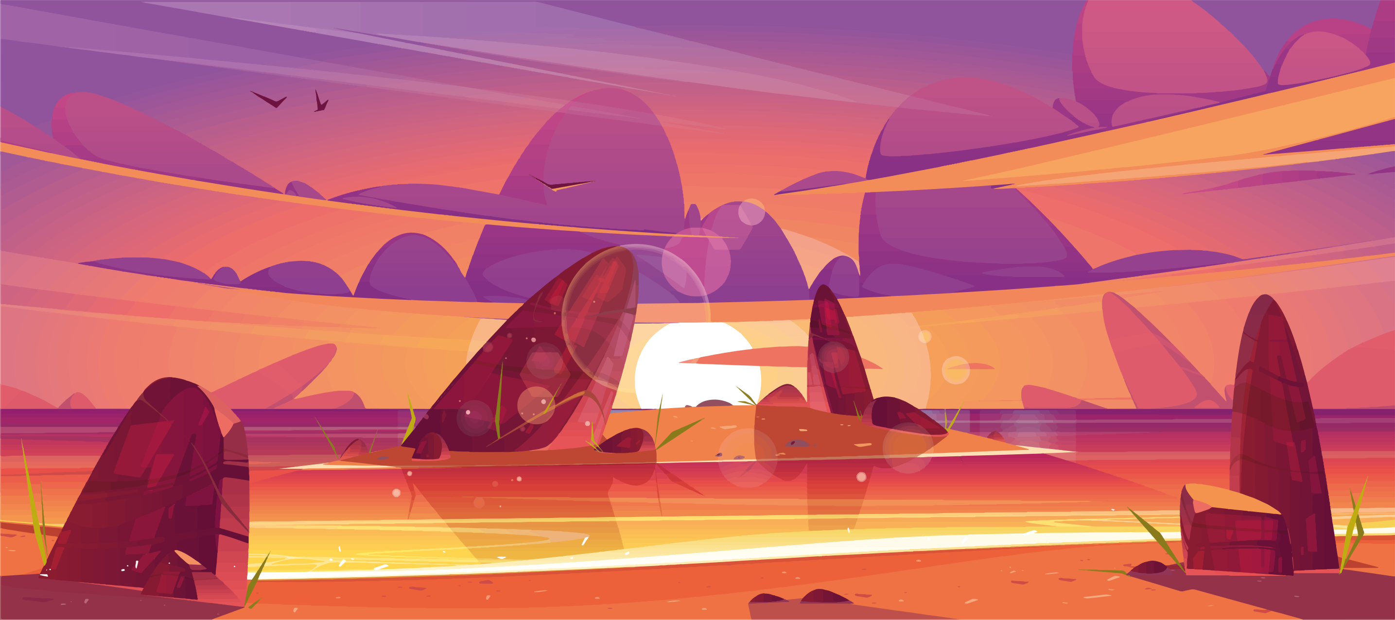 乙烯基地毯特性带来日落沙漠美景 - TenStickers