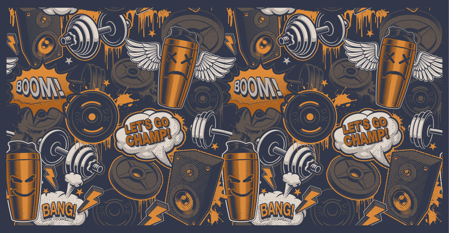 漫画涂鸦风格卧室地毯 - TenStickers