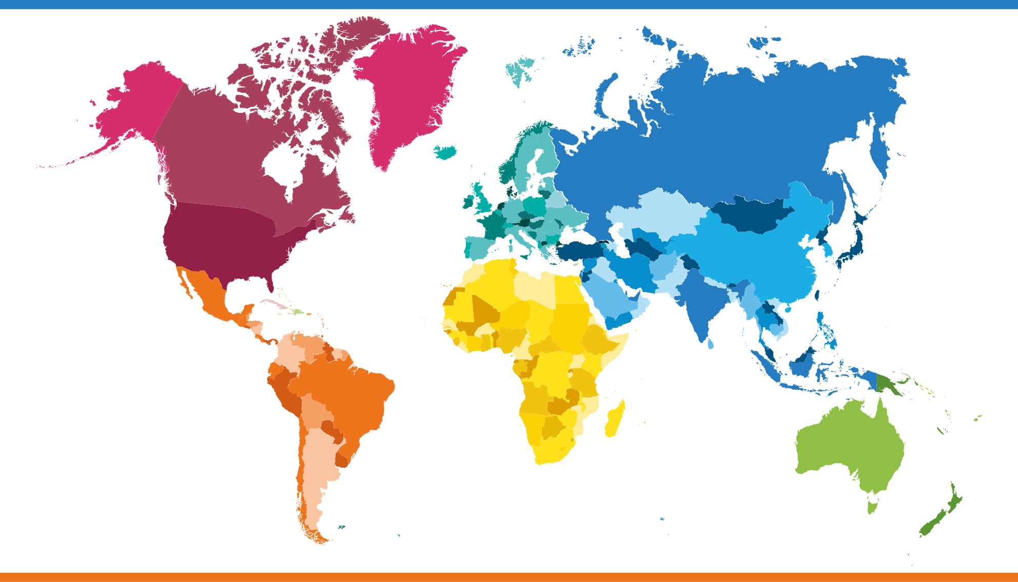 世界地图彩色图形地板地毯 - TenStickers