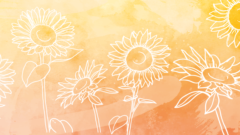 乙烯基花草地毯向日葵花朵设计 - TenStickers