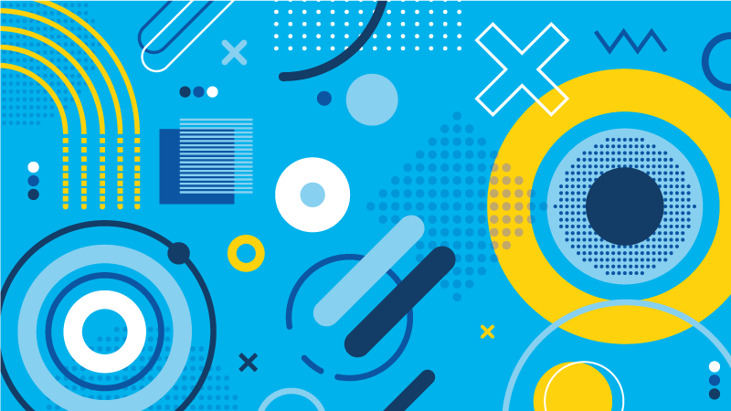 乙烯基地毯几何蓝色现代图案 - TenStickers