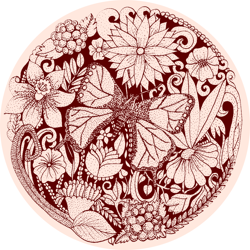 乙烯基花草地毯精致翼形设计 - TenStickers