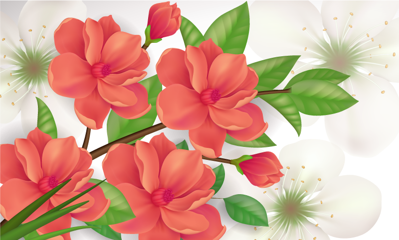 乙烯基花草地毯色彩缤纷花卉排列 - TenStickers