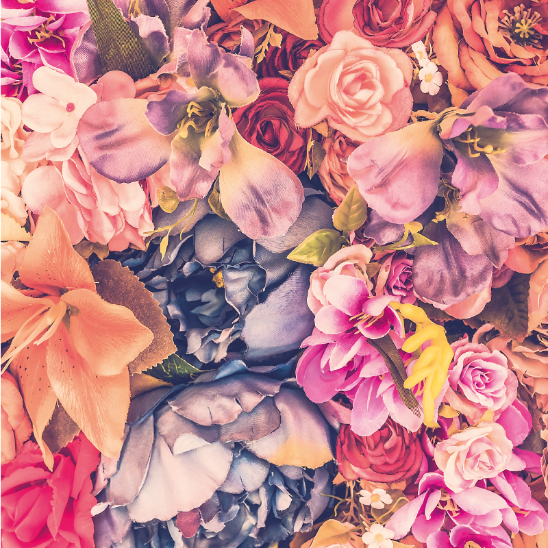 七彩花朵花卉地毯 - TenStickers