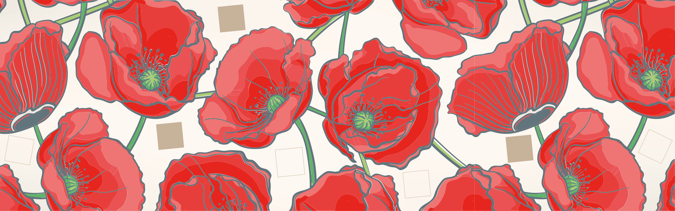 乙烯基花草地毯绯红花朵的优雅 - TenStickers