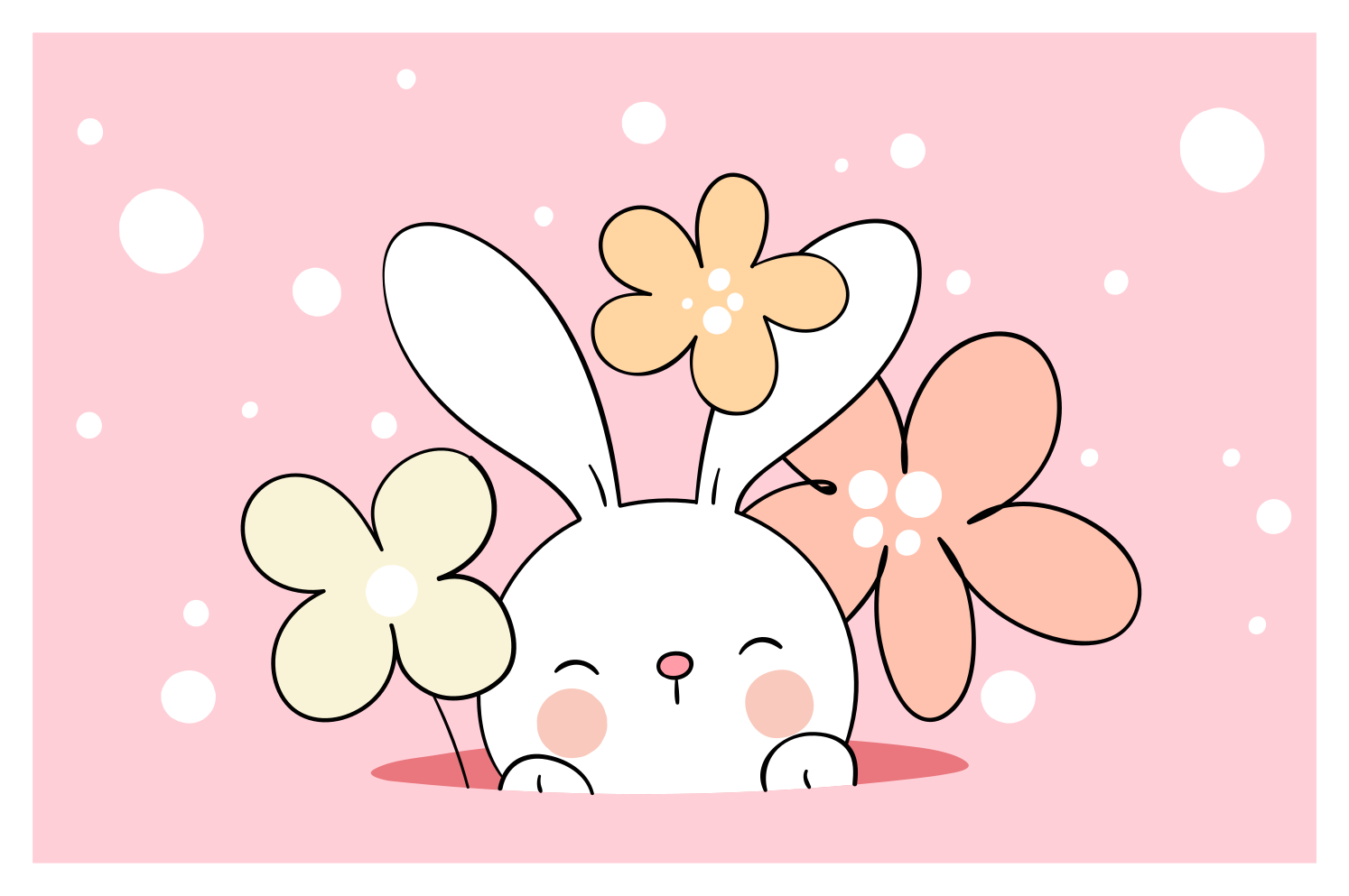 乙烯基地毯 儿童 可爱小兔子插图 - TenStickers