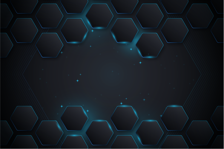 乙烯基地毯几何蓝色六边形布局 - TenStickers