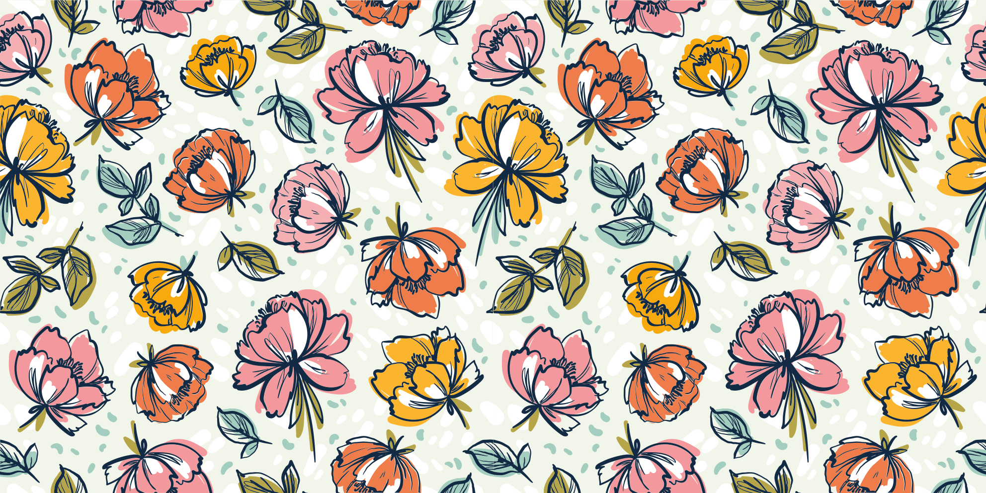 乙烯基花草地毯盛开花园设计 - TenStickers