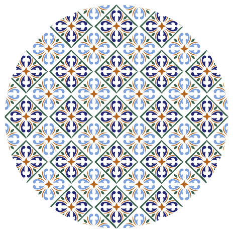 乙烯基地毯几何蓝色调 - TenStickers