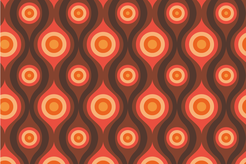 70年代柔软图案复古地毯 - TenStickers