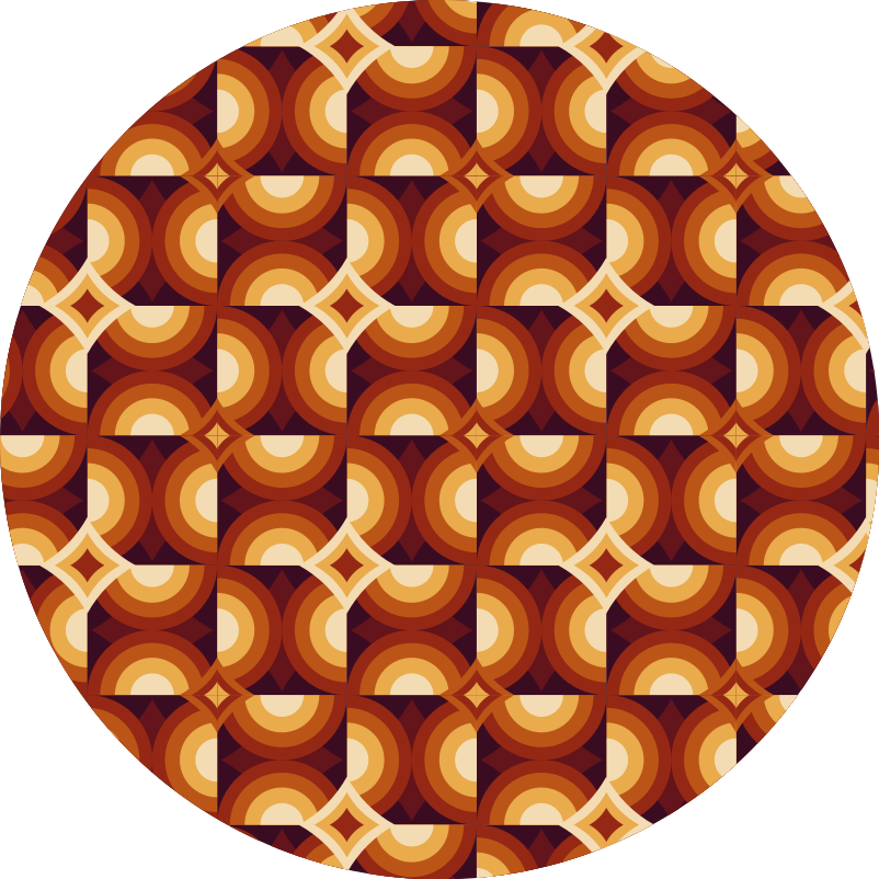 乙烯基地毯几何鲜艳圆形图案 - TenStickers