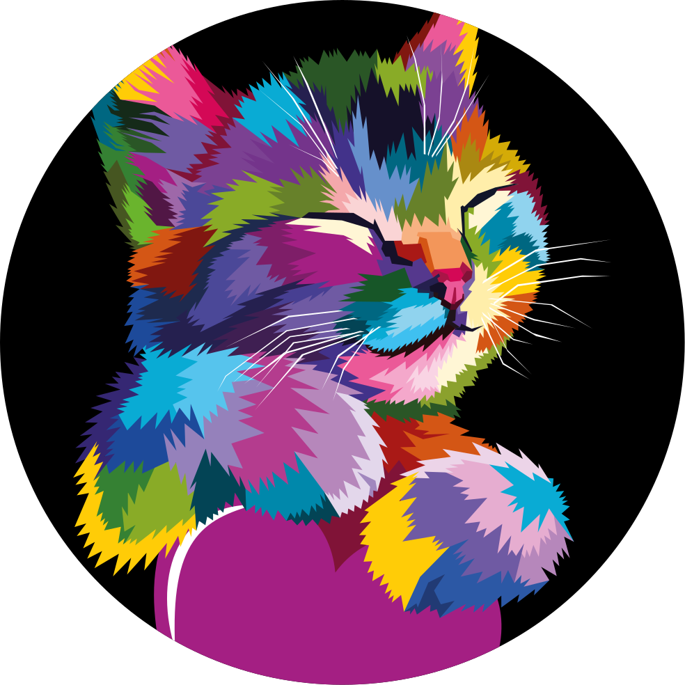 乙烯基地毯动物 生动的猫科动物插图 - TenStickers