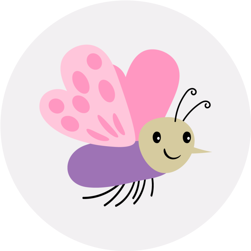 乙烯基地毯 儿童 可爱蝴蝶角色 - TenStickers