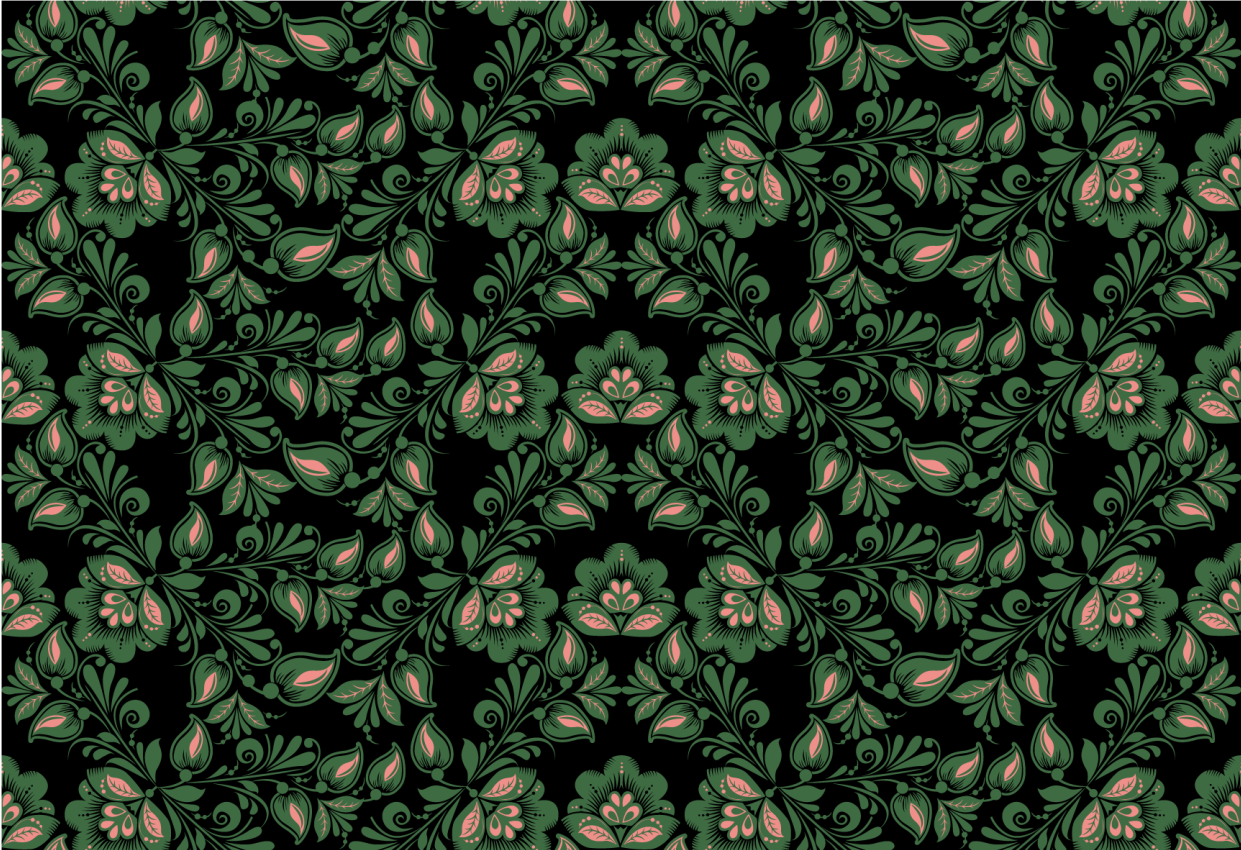 乙烯基花草地毯植物绿意图案 - TenStickers