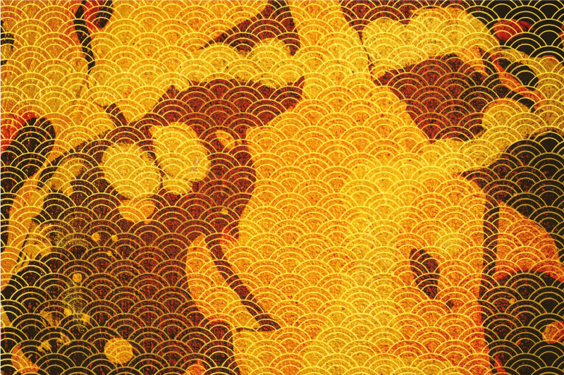 民族乙烯基地毯日本青海波图案 - TenStickers