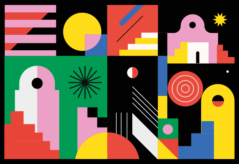 乙烯基地毯几何大胆现代形状 - TenStickers