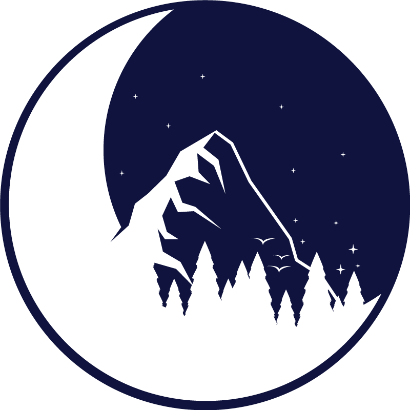 森林和月亮现代地毯的可爱剪影 - TenStickers