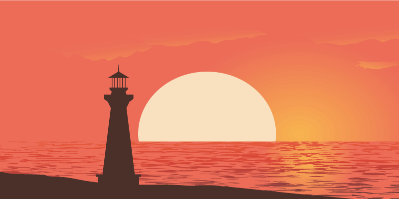 乙烯基地毯特性展现海岸日落景观 - TenStickers