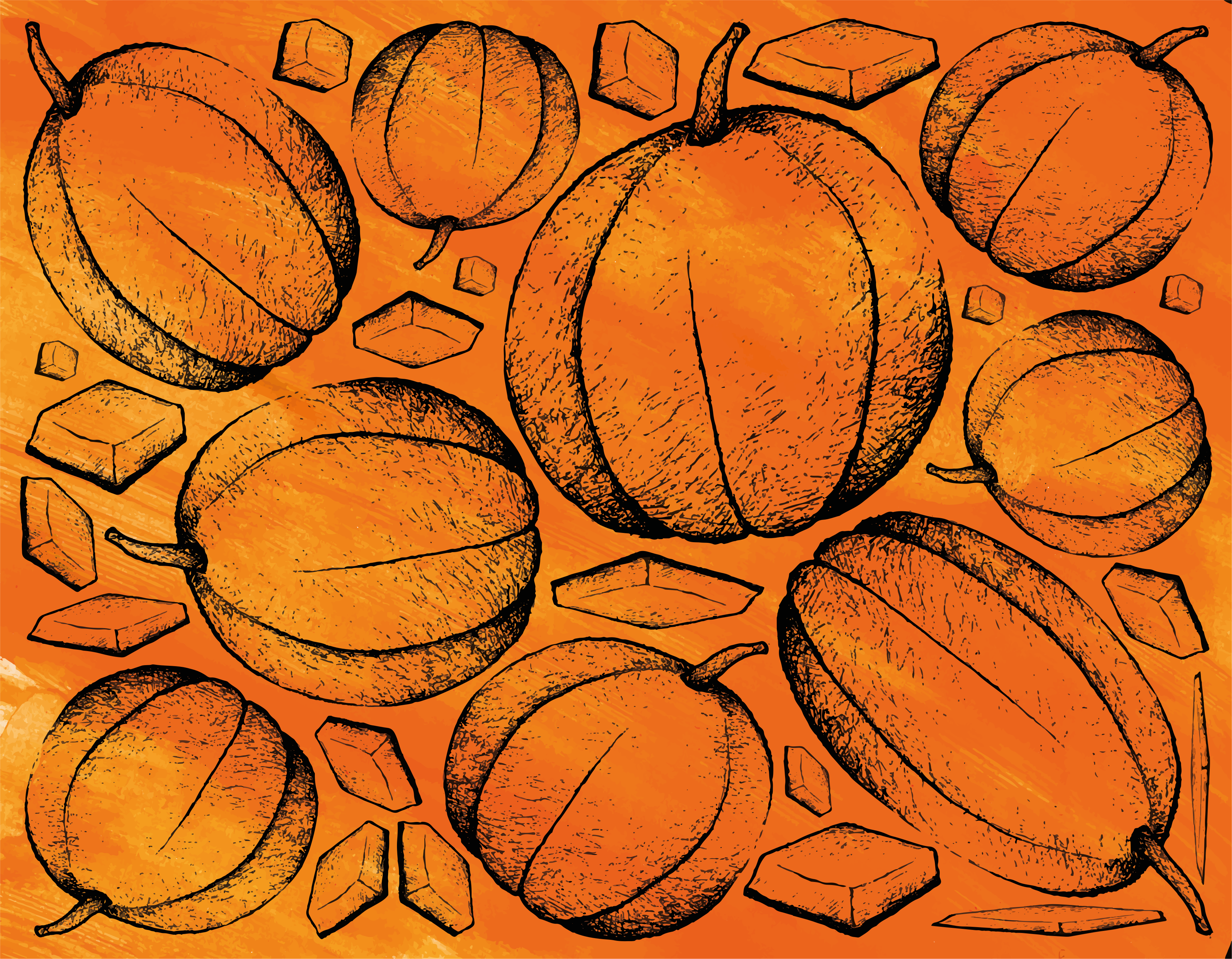 乙烯基地毯万圣节南瓜丰收 - TenStickers