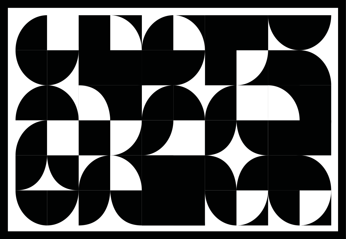 乙烯基地毯几何曲线黑色形状 - TenStickers