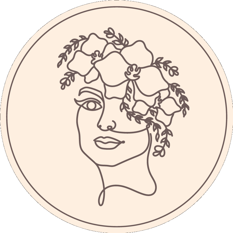 圆形乙烯基地毯植物素描插图 - TenStickers