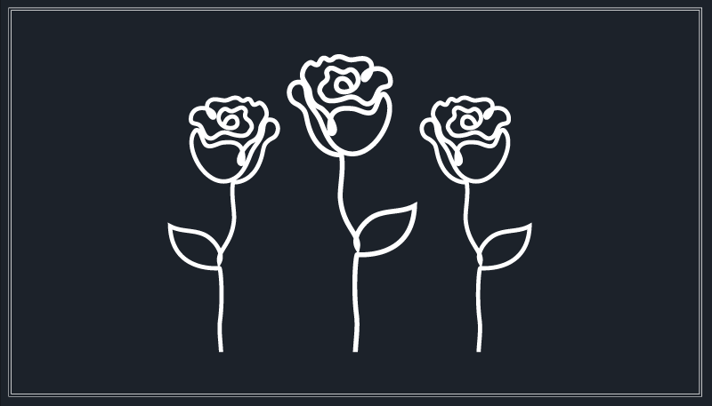 乙烯基花草地毯植物素描表现 - TenStickers