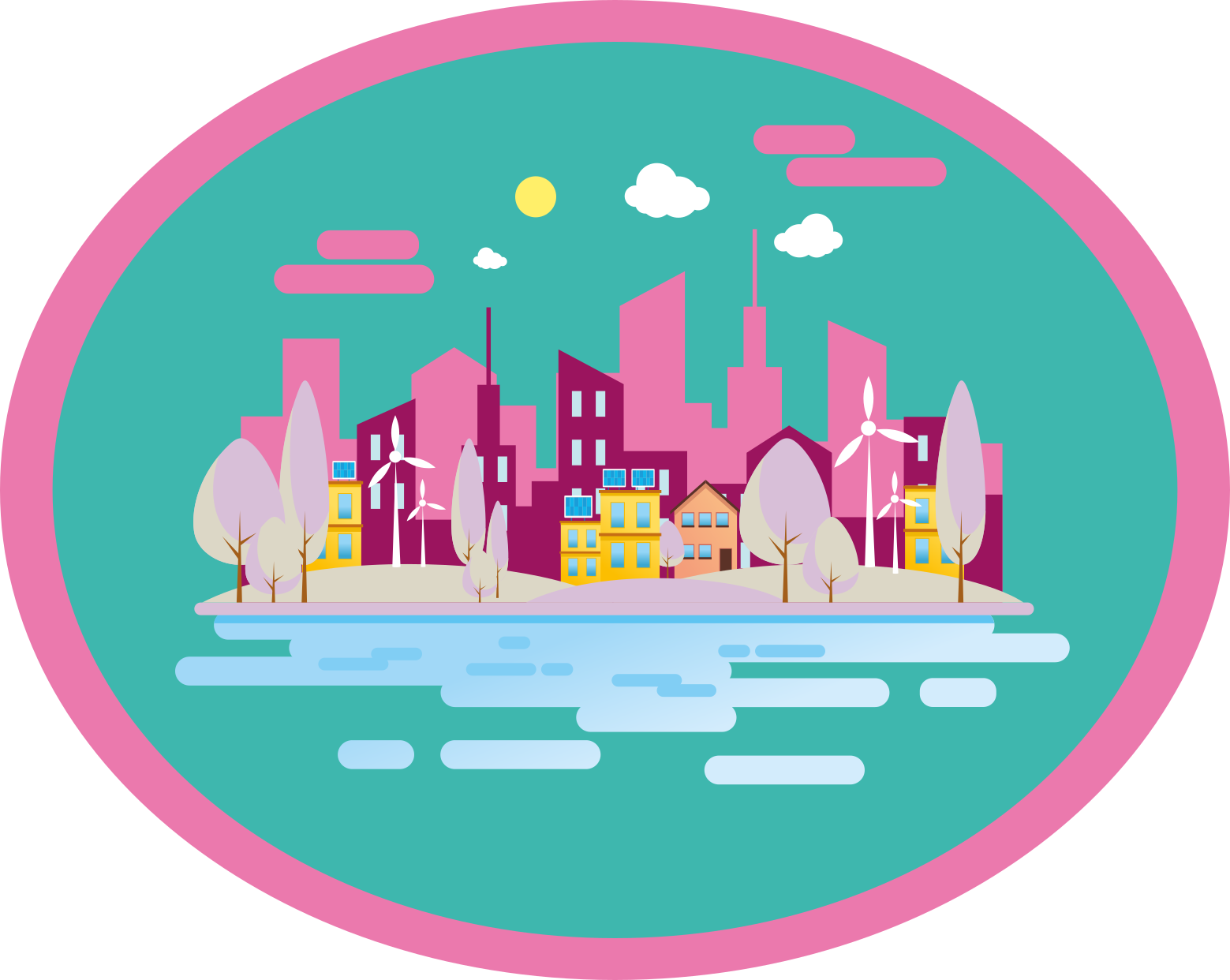 乙烯基地毯绚丽城市风景 - TenStickers