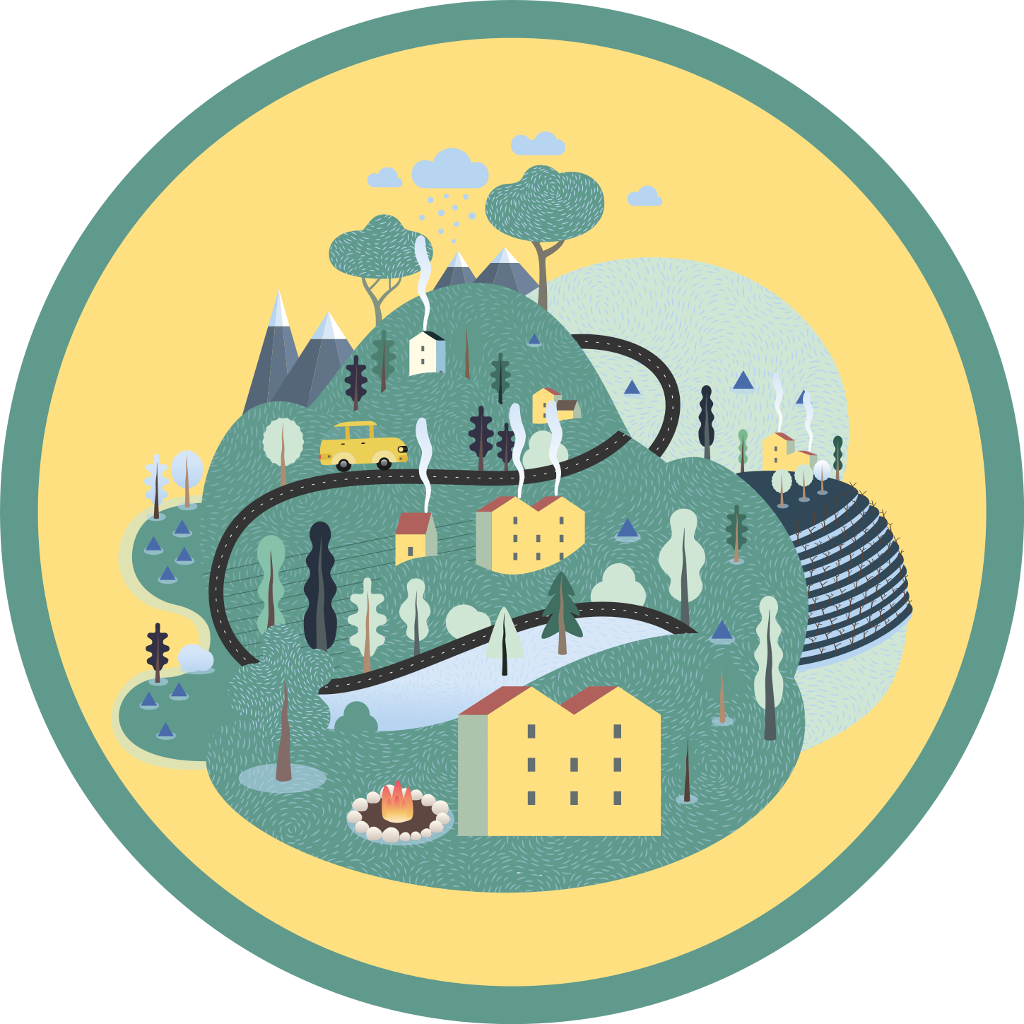 乙烯基地毯道路充满趣味的景观之旅 - TenStickers