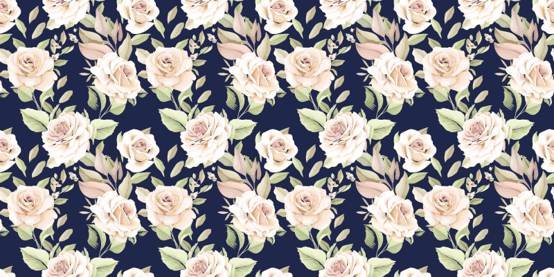 乙烯基地毯特性优雅花卉元素 - TenStickers