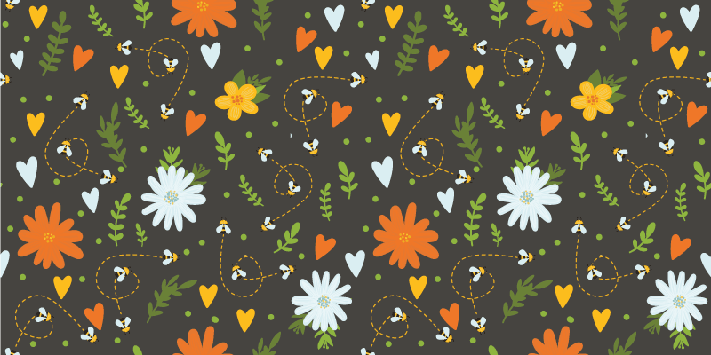 春天多彩图案花卉地毯 - TenStickers