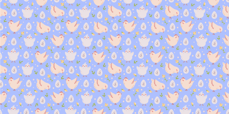 乙烯基地毯带来愉悦小鸡图案 - TenStickers