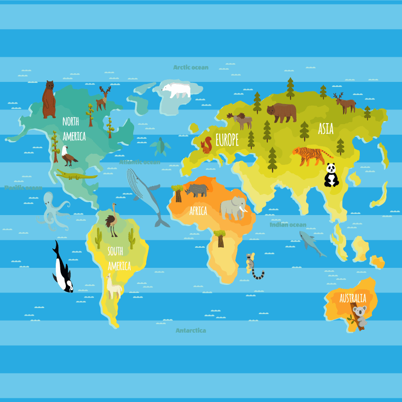 乙烯基地毯蓝色条纹图案 - TenStickers