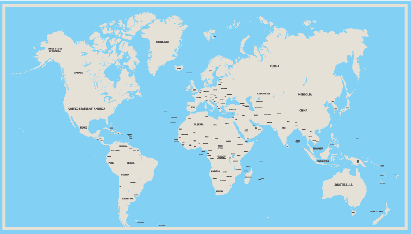 乙烯基地毯全球简约设计 - TenStickers