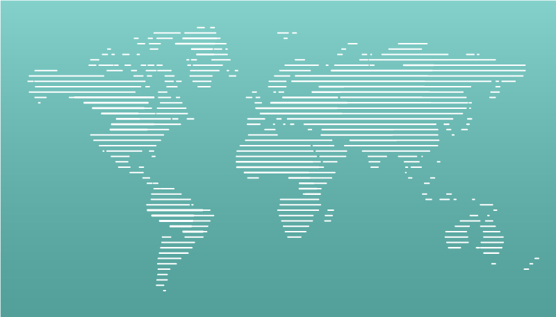 白色几何线条世界地图地毯 - TenStickers