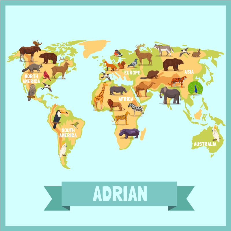 乙烯基地毯名称与动物设计相结合 - TenStickers